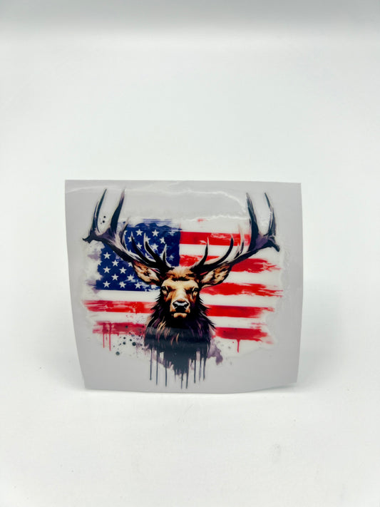 American flag Elk sticker